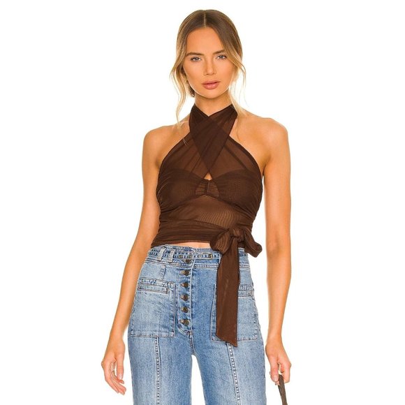 MAJORELLE Tops - MAJORELLE Charlize Halter Top Cappuccino Women's Size XL